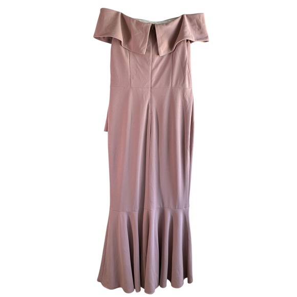 Betsy & Adam Mermaid Gown Off Shoulder Coquette Formal Wedding Rose Size 14 NWT - Picture 4 of 13